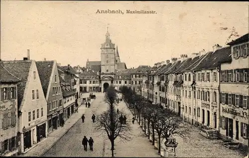 Ak Ansbach in Mittelfranken Bayern, Maximilianstraße