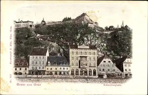 Ak Graz Steiermark, Schlossbergbahn, Schlossberg