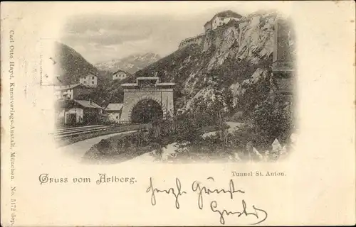 Ak St. Anton am Arlberg in Tirol, Eisenbahntunnel St. Anton