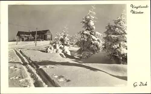 Ak Klingenthal im Vogtland Sachsen, Blick auf die Jugendherberge im Winter, Schnee