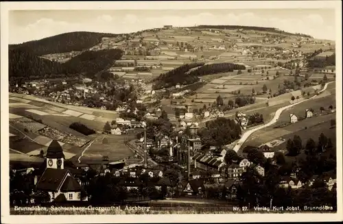 Ak Brunndöbra Klingenthal im Vogtlandkreis, Blick auf Ortschaft und Umgebung