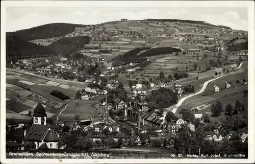 Ak Brunndöbra Klingenthal im Vogtland Sachsen, Blick auf Ortschaft und Umgebung