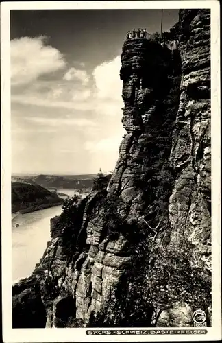 Ak Lohmen im Elbsandsteingebirge, Bastei, schöne Detailansicht