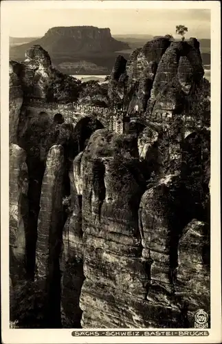 Ak Lohmen im Elbsandsteingebirge, Bastei, schöne Detailansicht