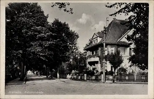 Ak Bramsche in Niedersachsen, Bahnhofstraße, Straßenpartie