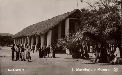 Ak Mwanza Deutsch Ostafrika Tansania, Markthalle, NPG