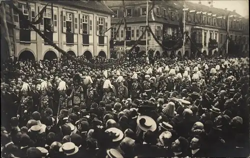 Ak Karlsruhe in Baden Württemberg, Beisetzung Großherzog Friedrich von Baden am 07. Oktober 1907