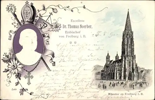 Präge Ak Freiburg im Breisgau Baden Württemberg, Dr. Thomas Noerber, Erzbischof, Münster
