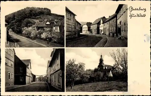 Ak Geraberg in Thüringen, Strassenansicht, Ortspartie, Kirche