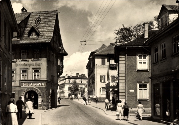 Ak Meiningen In Sudthuringen Blick Auf Die Georgstrasse