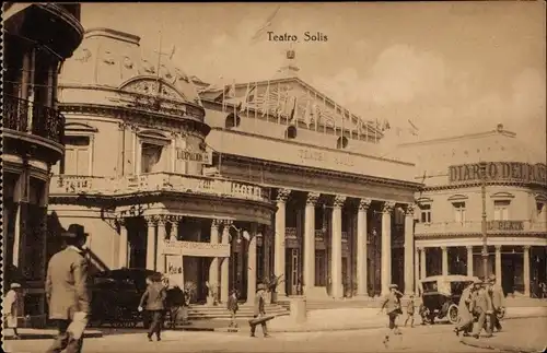 Ak Montevideo Uruguay, Teatro Solis, Theater, Straßenansicht