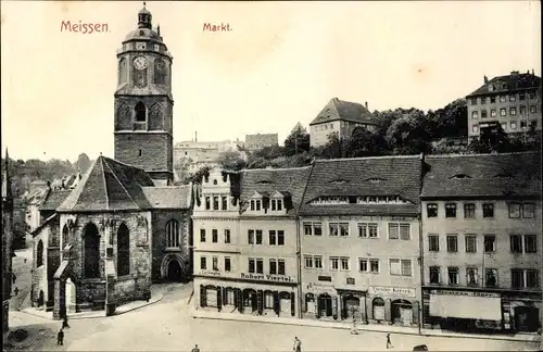 Ak Meißen in Sachsen, schöne Detailansicht, Markt