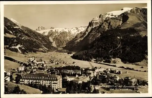 Ak Engelberg Kt. Obwalden Schweiz, Blick auf den Ort mit Spannörter und Titlis