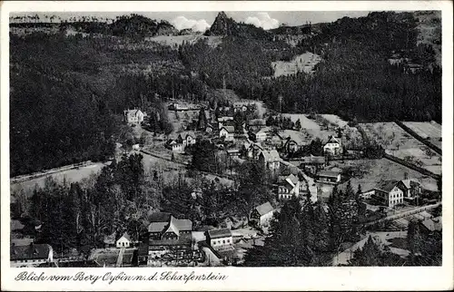 Ak Oybin in Sachsen, Blick vom Ringweg n. d. Scharfenstein