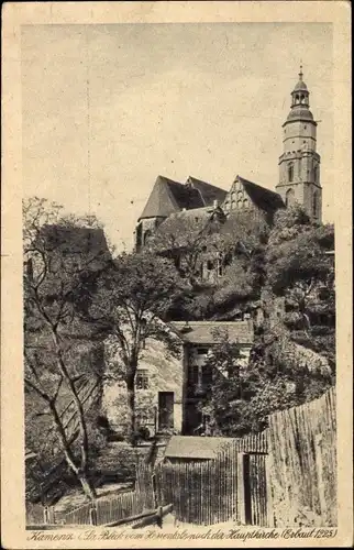 Ak Kamenz im Kreis Bautzen, Blick von Herrental zur Hauptkirche 
