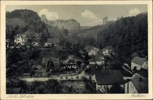 Ak Rathen an der Elbe Sächsische Schweiz, schöne Detailansicht