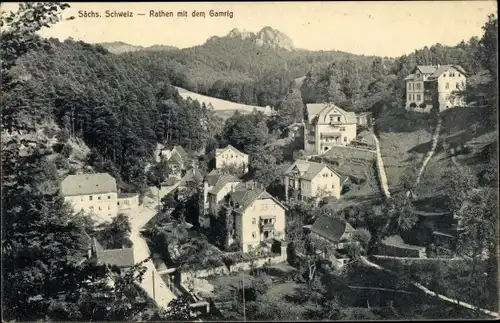 Ak Rathen an der Elbe Sächsische Schweiz, schöne Detailansicht