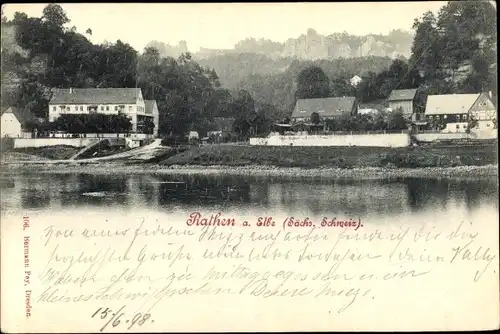 Ak Rathen an der Elbe Sächsische Schweiz, schöne Detailansicht