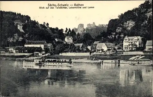 Ak Rathen an der Elbe Sächsische Schweiz, schöne Detailansicht