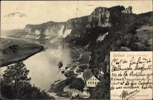 Ak Rathen an der Elbe Sächsische Schweiz, schöne Detailansicht