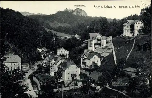 Ak Rathen an der Elbe Sächsische Schweiz, schöne Detailansicht