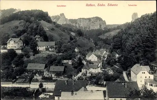 Ak Rathen an der Elbe Sächsische Schweiz, schöne Detailansicht