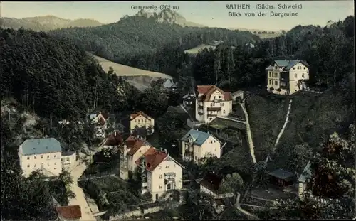 Ak Rathen an der Elbe Sächsische Schweiz, schöne Detailansicht