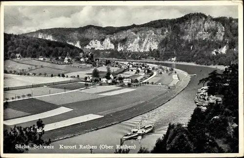 Ak Rathen an der Elbe Sächsische Schweiz, schöne Detailansicht