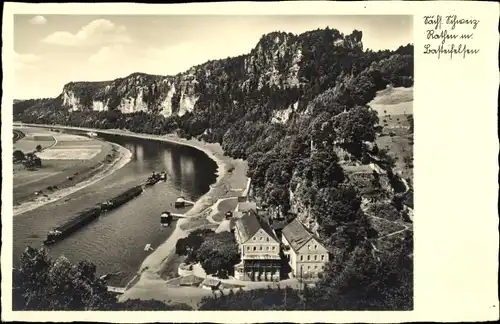 Ak Rathen an der Elbe Sächsische Schweiz, schöne Detailansicht