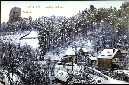 Ak Rathen an der Elbe Sächsische Schweiz, schöne Detailansicht