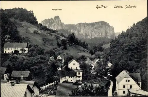 Ak Rathen an der Elbe Sächsische Schweiz, schöne Detailansicht