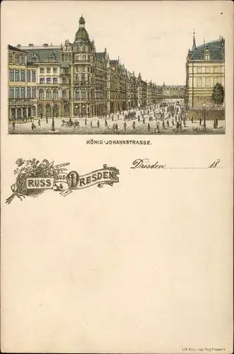 Vorläufer Litho Dresden, König Johann Straße, Straßenpartie