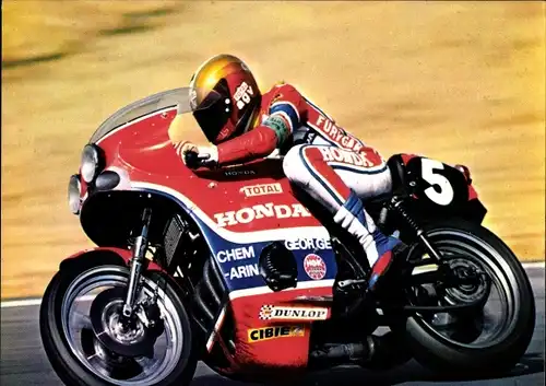 Ak Rennfahrer Jean Claude Chemarin auf einem Motorrad, Honda 941