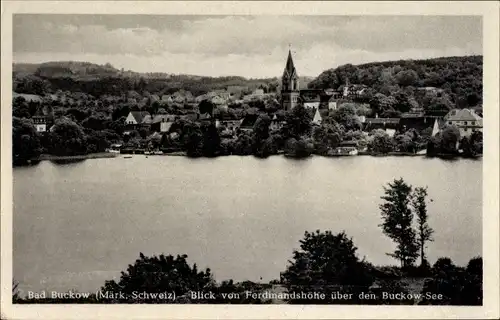 Ak Buckow in der Märkischen Schweiz, Blick von Ferdinandshöhe über den Buckow See