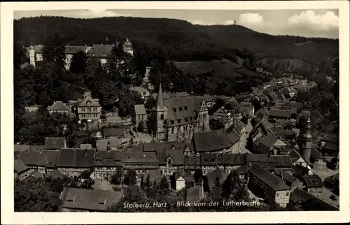 Ak Stolberg Südharz, Blick von der Lutherbuche auf die Stadt