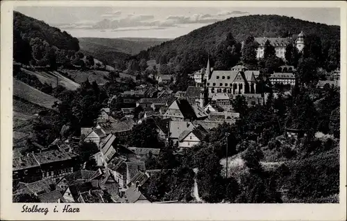 Ak Stolberg Südharz, Blick auf die Stadt über den Häuserdächern