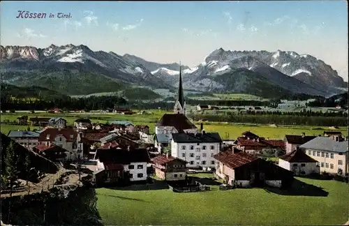 Ak Kössen in Tirol, schöne Detailansicht