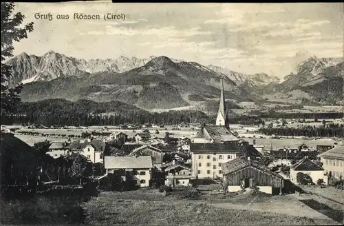 Ak Kössen in Tirol, schöne Detailansicht