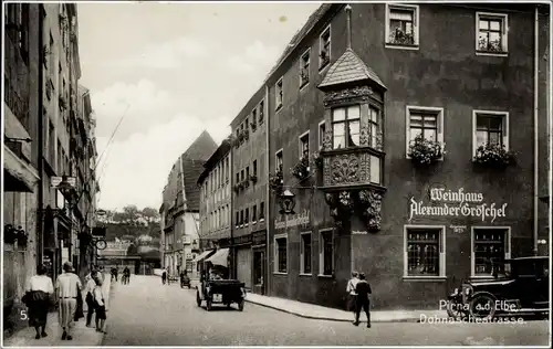 Ak Pirna in Sachsen, Dohnaische Straße, Weinhaus Alexander Gröschel