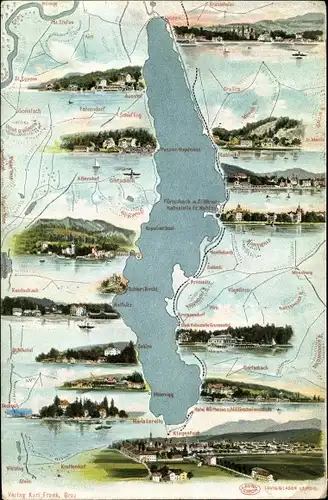 Ak Velden am Wörther See Kärnten, schöne Detailansicht