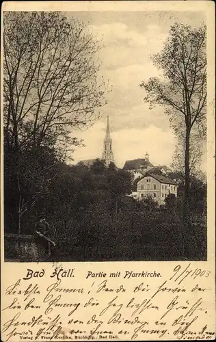 Ak Bad Hall in Oberösterreich, schöne Detailansicht