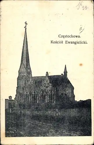 Ak Częstochowa Tschenstochau Schlesien, Kosciol Ewangielicki, Evangelische Kirche