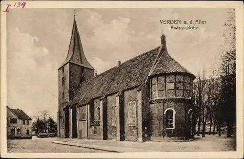 Ak Verden an der Aller, Ansicht von der Andreaskirche