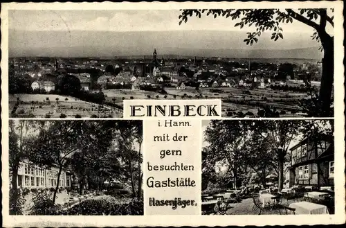 Ak Einbeck in Niedersachsen, Gaststätte Hasenjäger, Panoramablick auf die Stadt