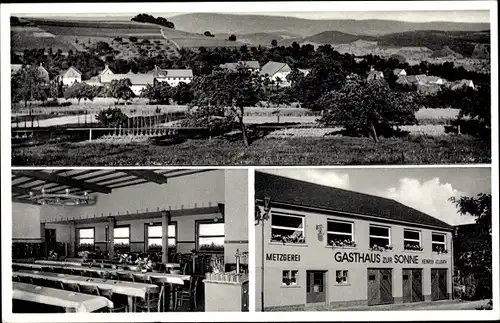 Ak Winterkasten Lindenfels im Odenwald Hessen, Gasthaus zur Sonne, Bes. Heinrich Vollrath