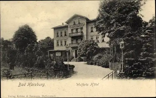 Ak Bad Harzburg in Niedersachsen, Wulferts Hotel, Außenansicht 