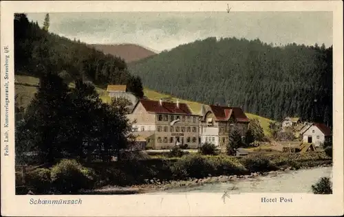 Ak Schönmünzach Baiersbronn Schwarzwald, Hotel Post