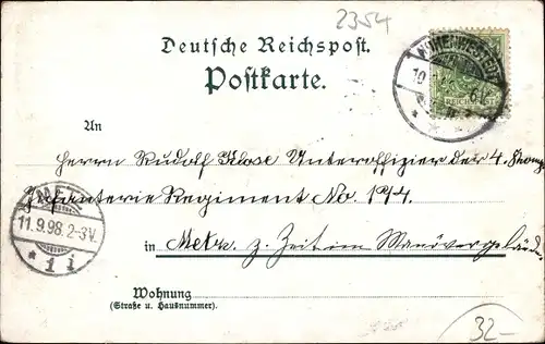 Litho Hohenwestedt in Schleswig Holstein, Lehranstalt, Marktplatz, Bahnhofshotel, Hinterstraße