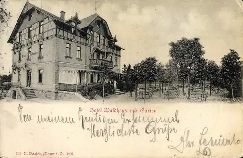 Ak Mehltheuer Rosenbach im Vogtland, Hotel Waldhaus mit Garten