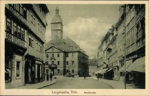 Ak Bad Langensalza im Thüringer Becken, Marktstraße, Rathaus